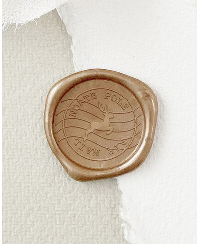 Siegellack Postkarte Nordpol Weihnachtsmann