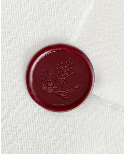 Cire à cacheter adhésive branche de houx