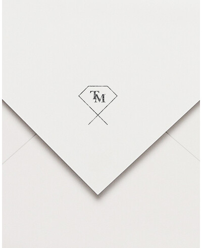 Diamond rubber stamp