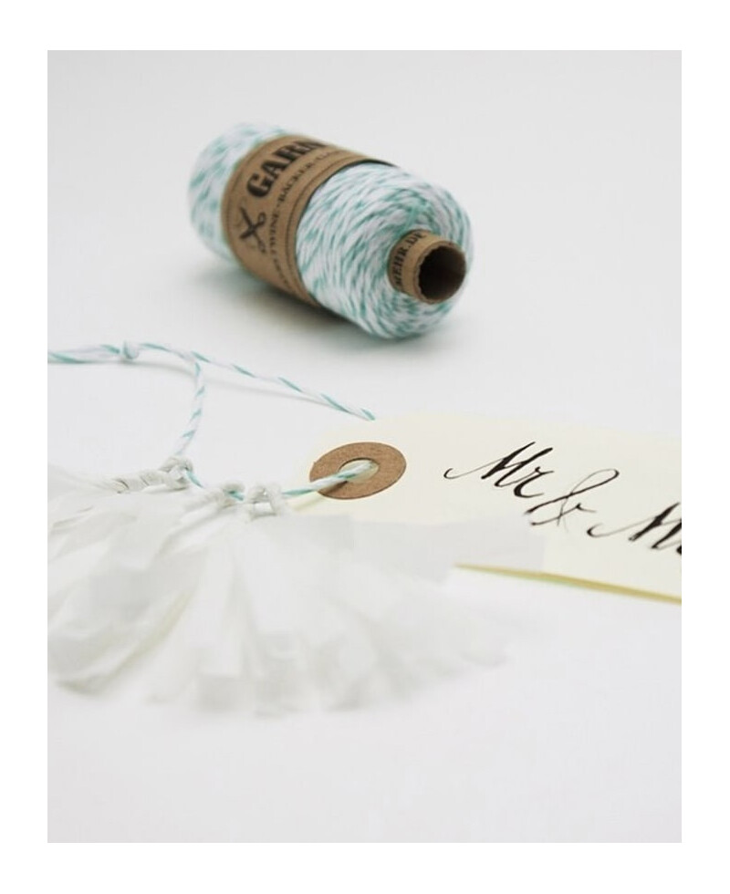 Fil blanc vert émeraude