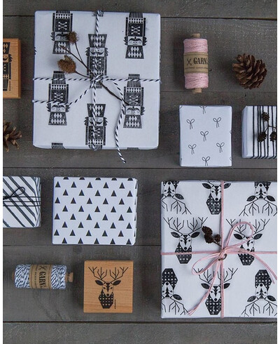 Cordel negro blanco para envolver regalos