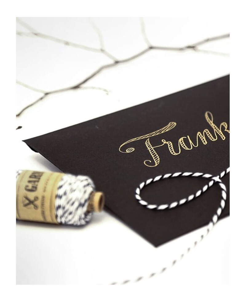 Cordel negro blanco para invitaciones de boda