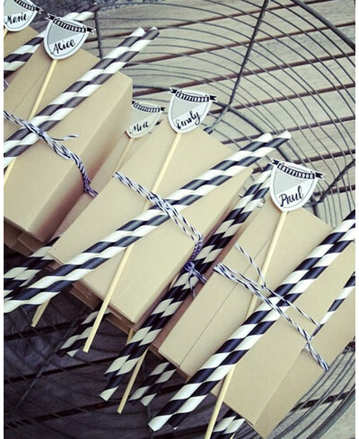 Cuerda de color negro y blanco para decoración de eventos