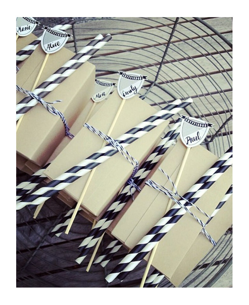 Cuerda de color negro y blanco para decoración de eventos