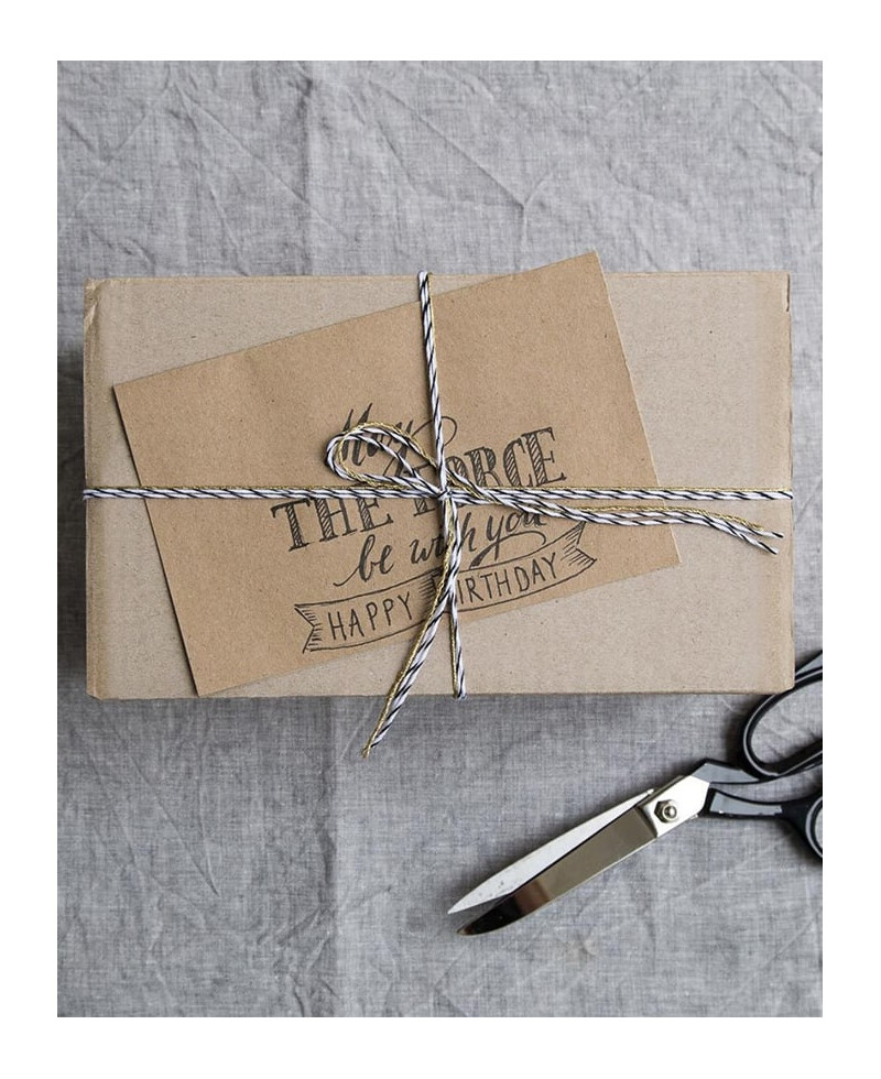 Cuerda blanco y negro para regalos