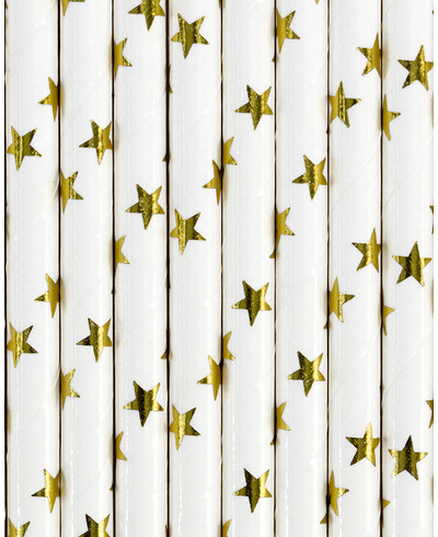 Gold star paper straws