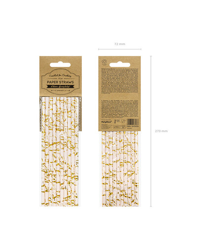 Pajitas de papel doradas y rosa