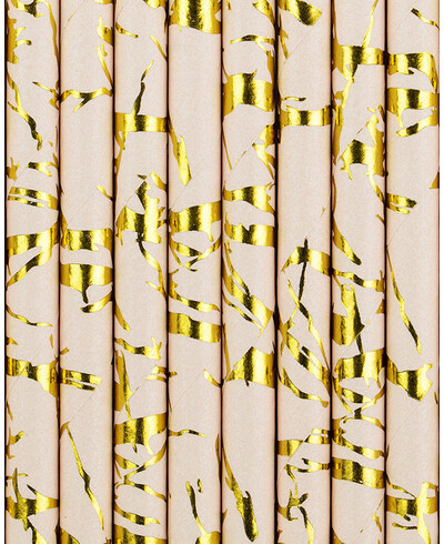 Rose gold paper straws
