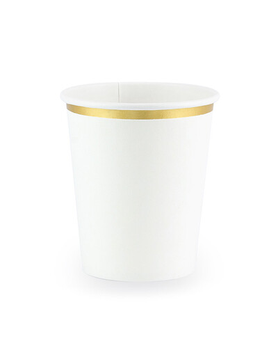 Vaso de papel con borde oro