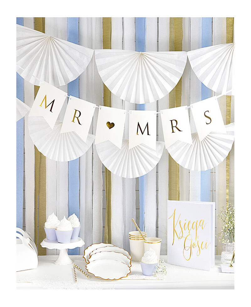 Copos de papel dourado e branco para festas