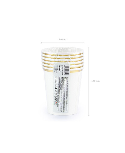 Pack vasos de papel dorados desechables