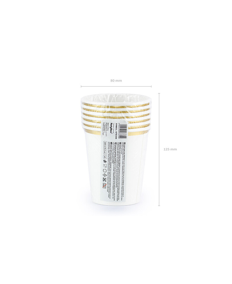 Pack vasos de papel dorados desechables