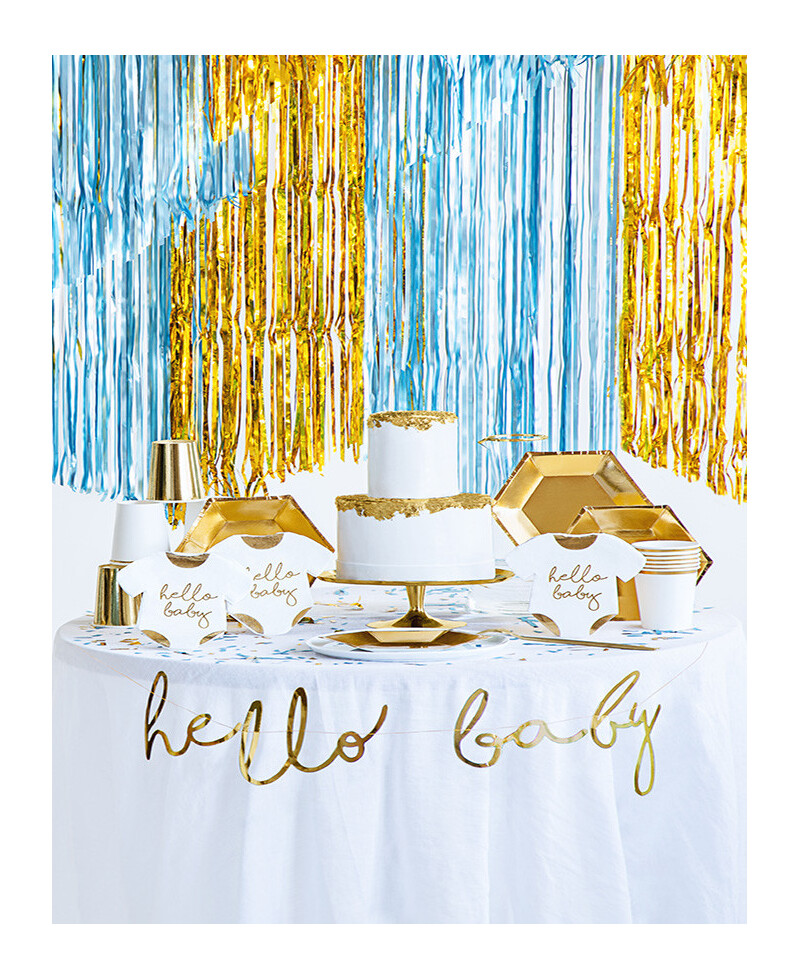 Copo de papel com borda dourada