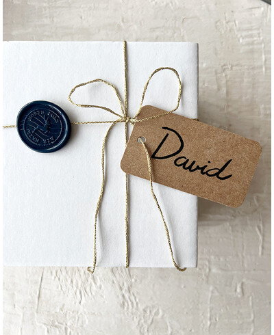 Etiqueta de papel kraft rectangular