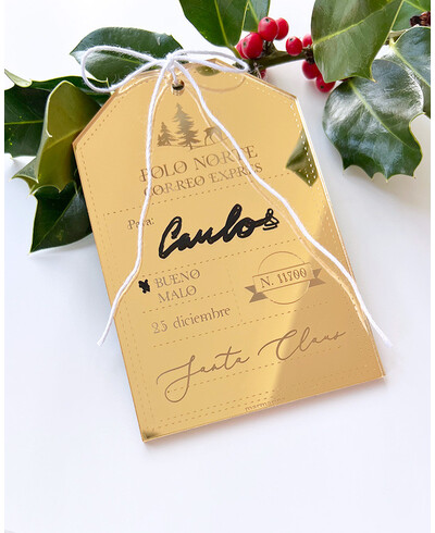 Etiqueta de Papá Noel para decorar regalos