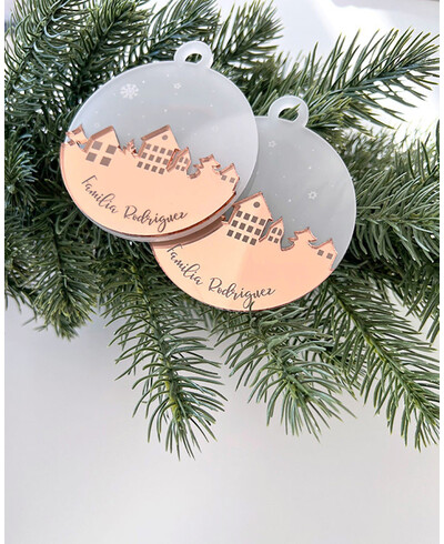 Bolas de Natal personalizadas com nome de família