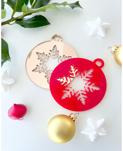 Palle di neve per albero di Natale con fiocco di neve