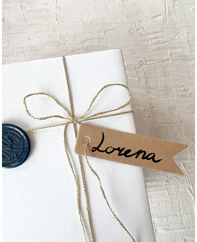 Etiqueta kraft finas para indicar nombre