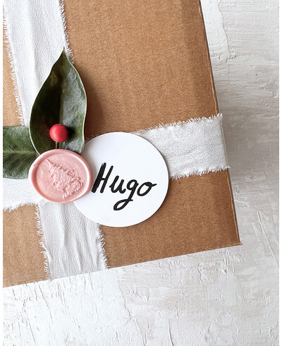 Etiqueta blanca circular