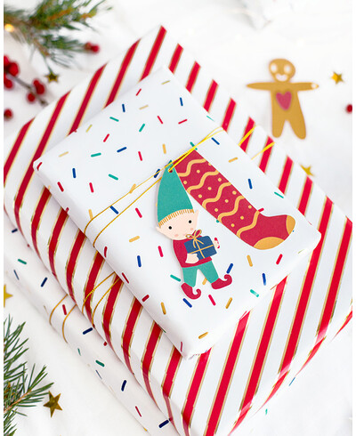 Originelle Etiketten zum Verzieren von Weihnachtsgeschenken