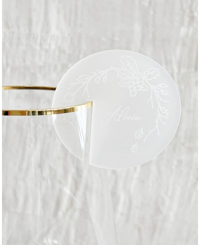 Personalisierter Platzhalter aus Namensglas