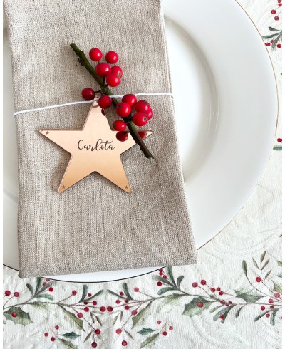 Indicatore da tavolo personalizzato specchio di design a stella oro