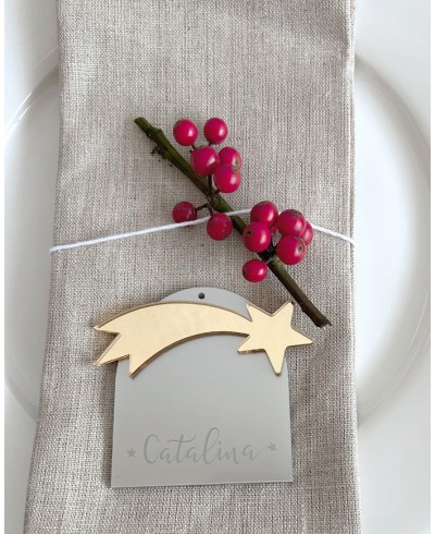 Estrella fugaz para decoración de navidad personalizado