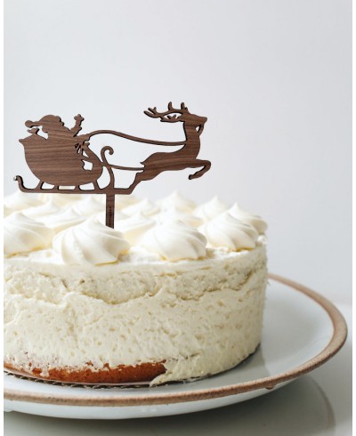 Weihnachtsmann Schlitten Tortenaufleger