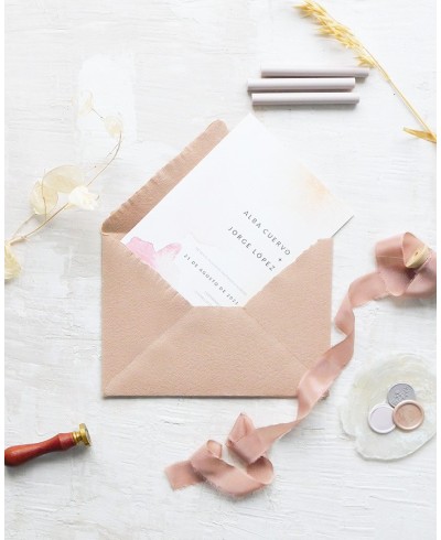 Wedding stationery, handmade envelopes