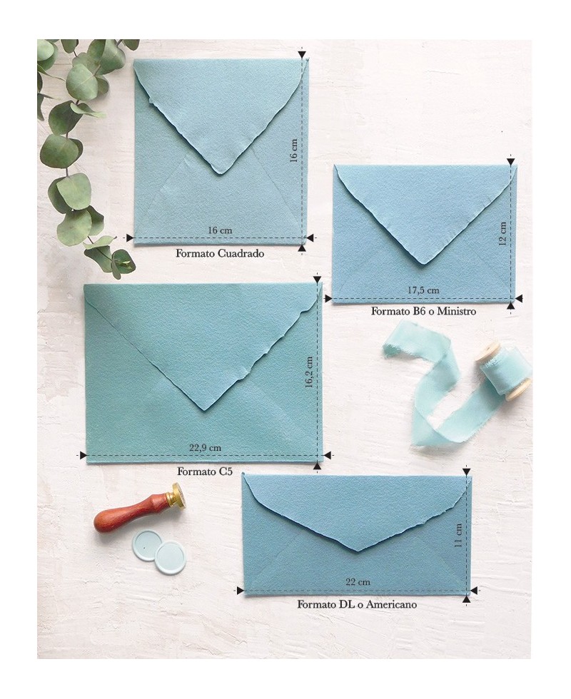 Tamanhos de envelope feitos à mão