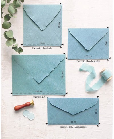 Tamanhos de envelope feitos à mão