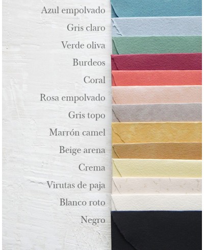 Carta de color sobres artesanales