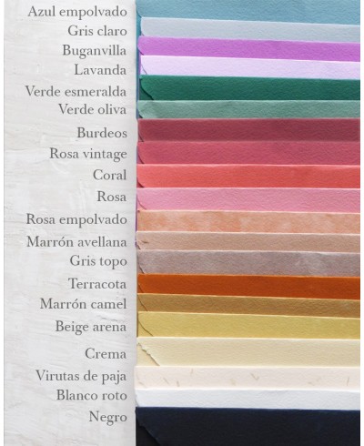 Color chart handmade envelopes