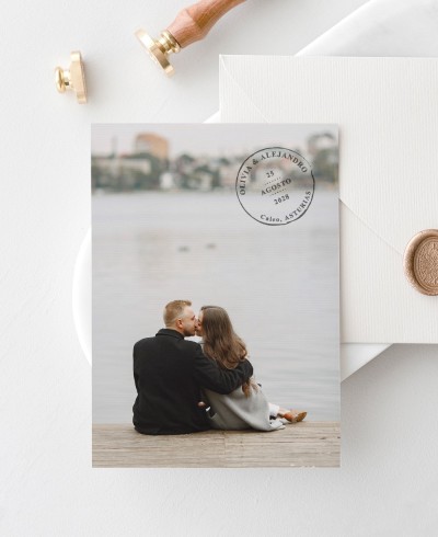 Invitación de boda postal urban