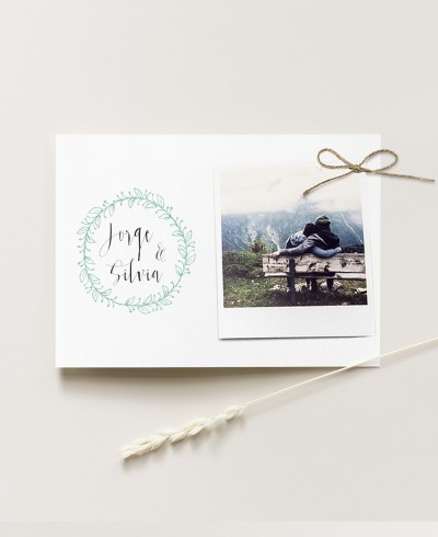 Invitación de boda polaroid