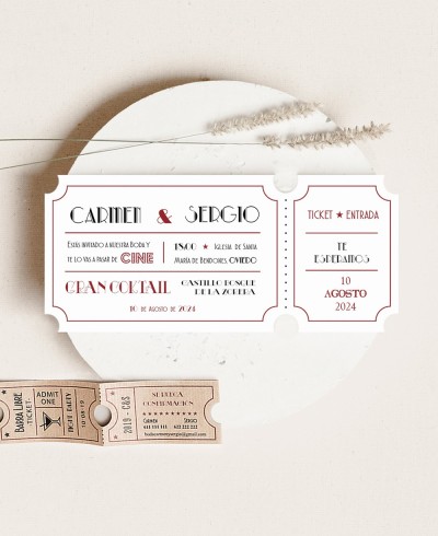 Faire-part de mariage cinéma