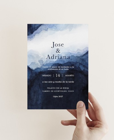 Invitation de mariage Vertical Ocean