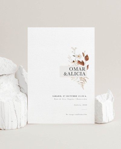 Invitation de mariage automne septembre