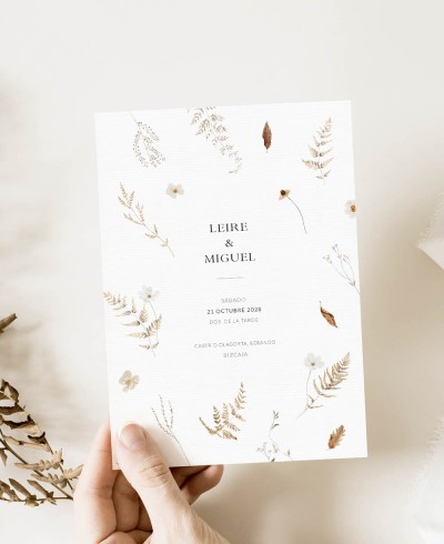 Invitation de mariage automne octobre