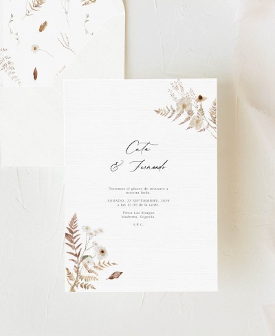 Invitation de mariage automne novembre
