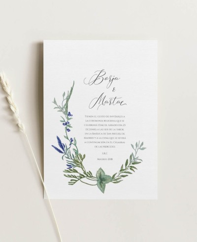 Invitation de mariage jacinthes sauvages