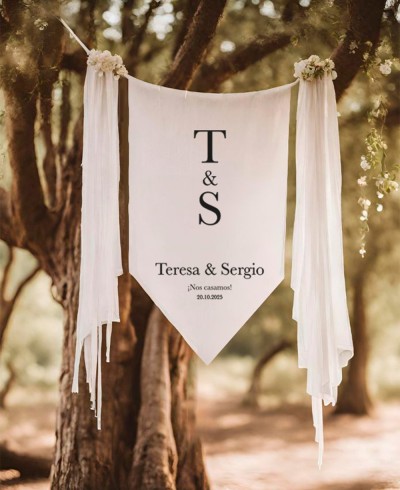 Banners de tecido personalizados para casamentos