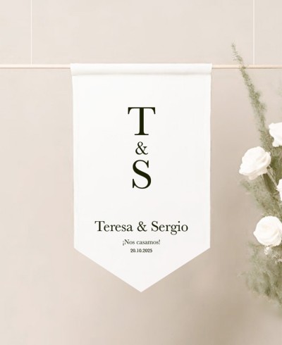 Wedding decoration banner initials bride and groom