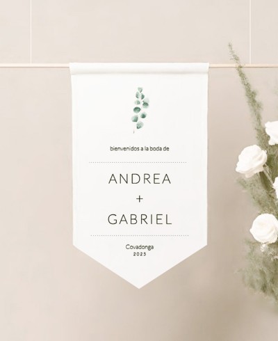 Banderola textil para bodas