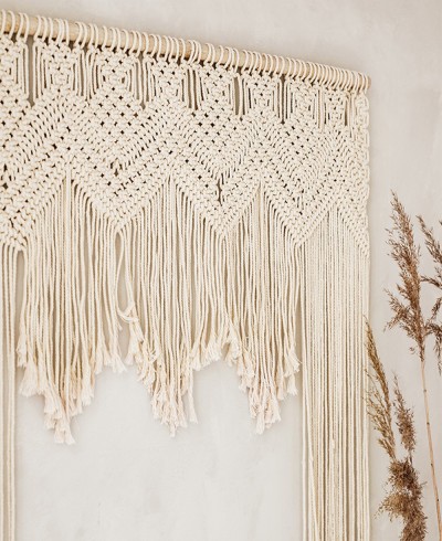 Telón fondo macramé decoración rústica bodas