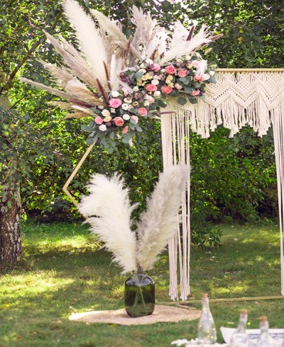 Arco macramé decoración bohemia bodas