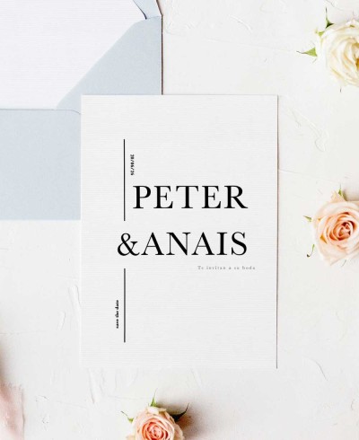 Invitación de boda colección minimal Berlín