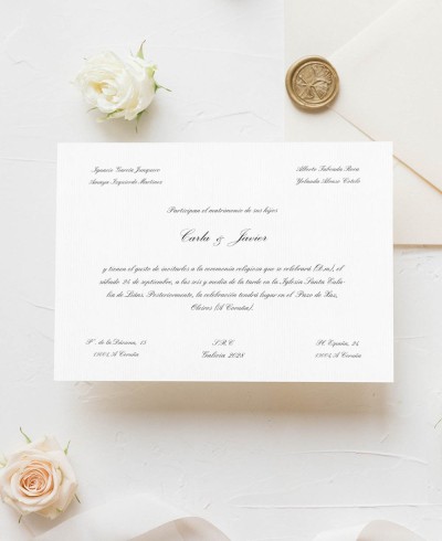 Invitation classique avec carte horizontale