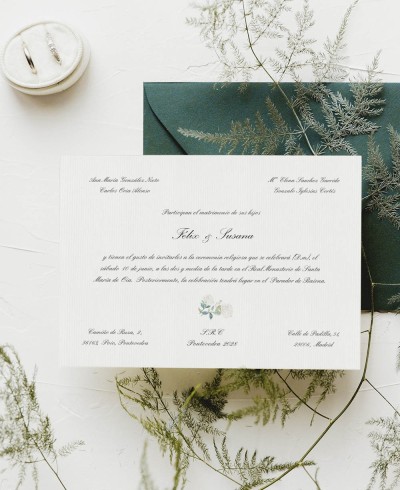 Hortensias d’invitation de mariage horizontaux classiques