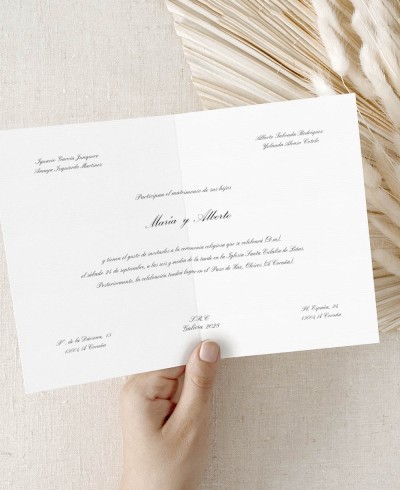 Invitation de mariage diptyque horizontal classique